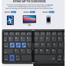 Portable keyboard Foldable Compact Keyboard Portable BT Keyboard