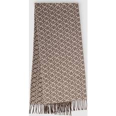 Reiss Scarfs Reiss Bowen Logo Wool Blend Scarf - Dark Brown