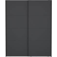 Ebuy24 Catania Klædeskab 221 x 179 x 65 cm 2 Skydelåger Matgrå Garderobeskab