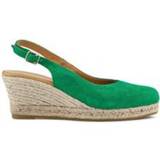 Skor Jones Bootmaker Cedrica Suede Wedge Heel Slingback Sandals - Green