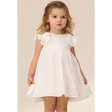 Everyday Dresses - White Angel & Rocket Baby Girl White Flower Summer Dress White Flower