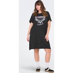 Only Carmakoma Curve Stronger Print T-Shirt Dress - Black