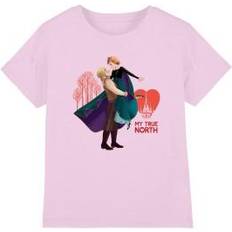 Frozen Childrens Kids My True North Anna Kristoff Valentine's Day T-Shirt - Pink