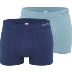 GOTS (Global Organic Textile Standard) - Men Underwear Sloggi Boxer Shorts Go Smooth Hipster - Bleu
