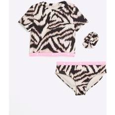 River Island Zebra T-Shirt Bikini Set - Beige
