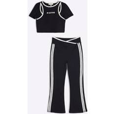 White Other Sets River Island Girls Active Top And Leggings Set - Black