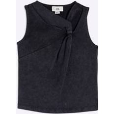 Grey Tank Tops Children's Clothing River Island Girls Knot Tank Top - Grey