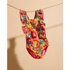 Yellow Bathing Suits Children's Clothing River Island Mini Girls Del Maar Yellow Floral Swimsuit - Yellow