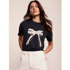 Velvet T-shirts Mint Velvet Graphic Bow T-Shirt - Blue