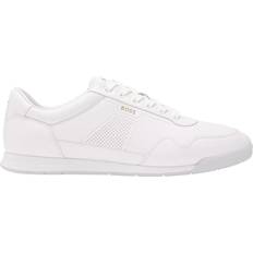 Men - Titanium Shoes BOSS BOSS Nappa Leather Perforated Detail Trainers - White