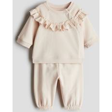 3-6M Other Sets H&M Beige 2-Piece Cotton Sweatshirt Set - Beige