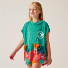 Blue Dressing Gowns Children's Clothing Regatta Kids Stylish Towel Robe II - Turquoise/Tropical Leaf