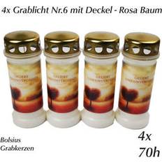 Bolsius Ljus & Tillbehör Bolsius Gravljus Nr 6 12 Stycken 70 Timmar Memorial Träd Med Lock Stearinljus