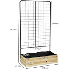 OutSunny Hochbeet 80L x 38W x 145H cm Naturholz