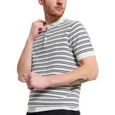 Ben Sherman Knitted Organic Cotton Short Sleeve Polo Top - Ivory