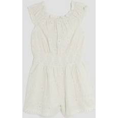 Playsuits Children's Clothing River Island Girls Cream Shirred Texture Playsuit - 9-10 Yrs