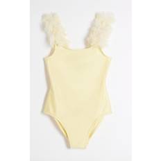 Yellow Bathing Suits Children's Clothing River Island Girls 3D Flower Swimsuit - Lemon