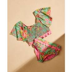 Green Bikinis Children's Clothing River Island Girls Shirred Bikini Set - Green