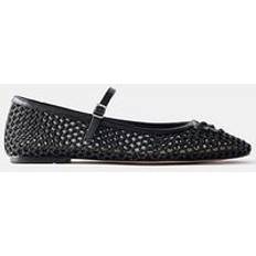 Mint Velvet Mesh Ballet Flat Shoes - Black