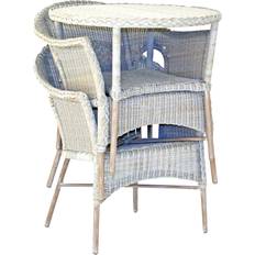 Darø 2-Seater Garden Table & Chairs Antique White Wash Bistro Set