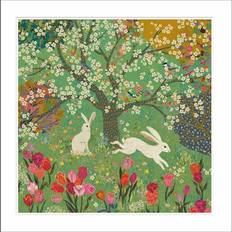 Blue Cards & Invitations Woodmansterne Woodmansterne Rabbits In A Field Blank Greeting Card