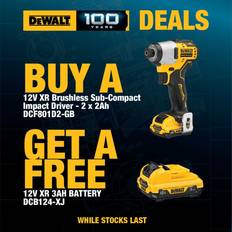 Dewalt DCF801D2 12V XR Brushless Sub Compact Impact Driver + 3x Battery Kit Case