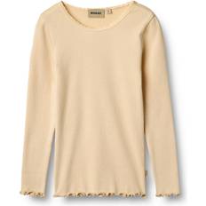Børnetøj Wheat Rib T-Shirt Macadamia - Gul