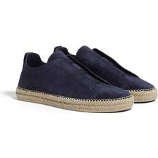 Zegna Espadrilles Zegna Triple Stitch Espadrilles en Veau Velours - Bleu Foncé