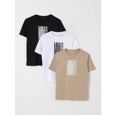 Multicoloured T-shirts MM6 Maison Margiela Three-Pack Kids Multicolor Printed Logo T-shirt - Beige