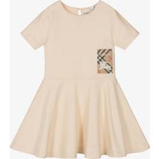 Organic Cotton Dresses Children's Clothing Burberry Girls Beige Cotton Jersey Dress - Beige