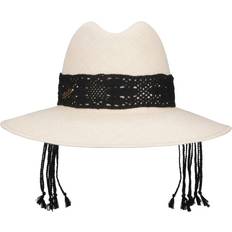 Dame - Hør Hatte Borsalino Claudette Panama Hat - Black