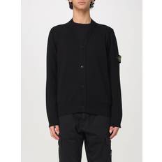 Stone Island Bomuld Trøjer Stone Island Sort Cardigan Med Kompaslogo - Sort
