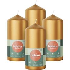 Bolsius Interior Details Bolsius Pillar Candles Metallic Gold 4-Pack 12 x 6 cm Candle