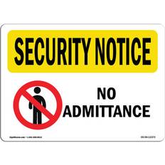 Grey Workplace Signs SignMission OSHA Security Notice Sign 12 x 18 in