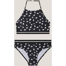 Black Bikinis Children's Clothing Monsoon Girls Daisy Print Halter Bikini Set - Black