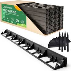 Unigardia Rabattkant Flexibel Svart 12 m 55 mm Trädgårdskant med 50 Markankare