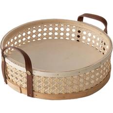 Rattan Storage with Leather Handle