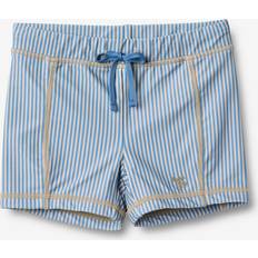 Beige Badbyxor Barnkläder Wheat Badeshorts Ulrik UV40+ Blue Simma Stripe
