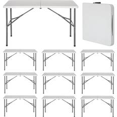 Mesas de camping 7H Seven House Mesa Plegable 122 cm Portátil para Camping Blanco MegaPack 10