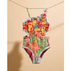 Yellow Bathing Suits Children's Clothing River Island Girls Cut Out Swimsuit - Yellow