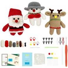 Acrylic Needlework Kits Tlily Beginner Crochet Kit Christmas Series Yarn Hook Needle