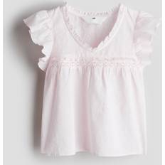 Pink Blouses & Tunics Children's Clothing H&M Frill-Trimmed Cotton Blouse - Pink