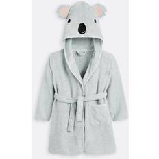 Babies Dressing Gowns Children's Clothing LA REDOUTE INTERIEURS Koala 100% Organic Cotton Towelling Hooded Bathrobe - Grey