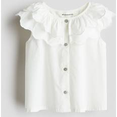 H&M Tiered Collar Cotton Blouse - White