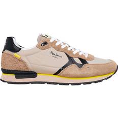 Pepe Jeans Herr Skor Pepe Jeans PMS40033 Brit Fly Beige Leather Träningsskor Karta - Beige