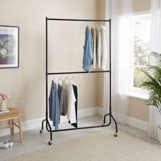 Dunelm 2 Tier Rail on Wheels Black Clothes Rack