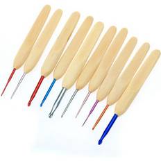 Bamboo Crochet Hooks Spactz Bamboo Handle Alumina Crochet Hooks 1-6mm 10 Sizes