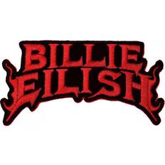 Svarta Tygmärken & Laglappar Billie Eilish Flames Iron On Patch One Size Black/Red