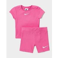 Nike Girls' Ribbed Crew T-Shirt Shorts Set Children - Pink
