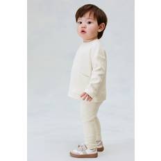 H&M Baby 2-Delat Set I Bomullstrikå - Ljusbeige